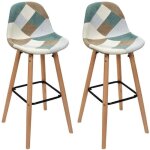 Set de 2 tabourets de bar patchwork bleu clair bleu clair Set de 2 tabourets de bar patchwork bleu clair bleu clair