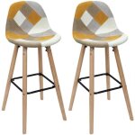 Lot de 2 tabourets de bar patchwork jaune
