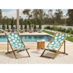 Set de 2 toiles de rechange pour transat avec motif floral marguerite anzio / avellino