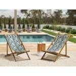 Set de 2 toiles de rechange pour transat avec motifs pelicans anzio / avellino