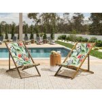 Set de 2 toiles de rechange pour transat avec motifs toucans anzio / avellino