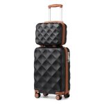 British traveller set de 2 valises cabine 53x35x21cm + vanity case rigide valise de voyage avec roulettes ...