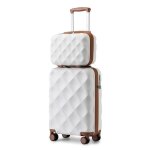 British traveller set de 2 valises cabine 53x35x21cm + vanity case valise rigide valise de voyage avec ...
