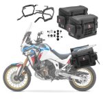 Set 2 valises lat�rales 40 l pvc + supports pour honda africa twin crf1000l (2018 - 2019) - noir