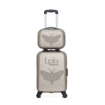 Set de 2 valises - lpb luggage - francette - h - 4 roues - beige