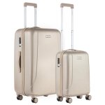 Set de 2 valises carryon skyhopper - bagage a main 55cm avec valise grande 78cm avec serrure tsa - beige ...