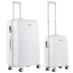 Set de 2 valises tsa - carryon skyhopper tsa bagage a main avec grande valise 78cm - blanc