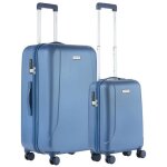 Set de 2 valises carryon skyhopper - bagage a main 55cm avec valise grande 78cm avec serrure tsa - bleu ...