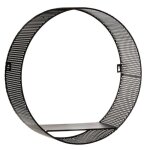 Set de 3 �tag�res murales m�tal perfor� noir - atmosphera cr�ateur dint�rieur