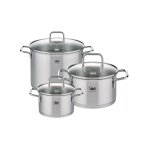 Set de 3 faitouts en inox 16 cm 20 cm et 26 cm elo citrin Set de 3 faitouts en inox 16 cm 20 cm et 26 cm elo citrin