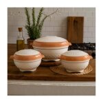 Set de 3 marmites isothermes sf ? 1. 5l / 2. 5l / 4. 5l ? r�cipients de conservation des plats chauds ...