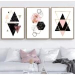 Set de 3 peintures sur toile style moderne tendance contemporain impression artistique d�coration int�rieur ...