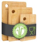 Set de 3 planche  dcouper en bambou - 33x22cm planche en bois - rainure  jus