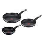 Set de 3 po�les 20 24 et 28cm hard titanium essential tefal - tous feux sauf innduction - c3889053