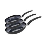 Set de 3 po�les 24 28 et 32 cm c�ramique sans pfas elo prima cucina
