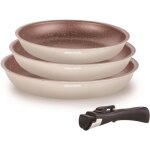 Set de 3 po�les - tous feux dont induction - arthur martin - am4754 - 20 - 24 - 28 cm + 1 poign�e amovible ...