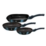 Set de 3 poêles en granit - berlinger haus - aquamarine metallic line - Ø20cm Ø24cm 28x28cm Set de 3 poêles en granit - berlinger haus - aquamarine metallic line - Ø20cm Ø24cm 28x28cm