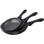 Set 3 po�les en pierre 20 / 24 / 28 cm haute qualit�s antiadh�sif compatible tous feux 100% induction ...