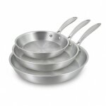 Set 3 poeles triply en acier inoxydable induction 28 / 24 et 28cm - made in france