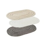 Set de 3 tapis de bain coton ovales - longueur 63cm