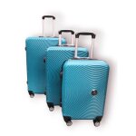 Set de 3 valises - gerard pasquier - bleu - coque rigide abs - 4 roulettes 360� - trolley inclus