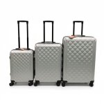 Set de 3 valises - gerard pasquier - abs - 4 roulettes - rigide - va013 silver