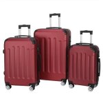 Set de 3 valises rigides 4 roues abs robustes s�curit�durables et l�g�res202428inrouge