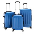 Set de 3 valises rigides - 4 roues pivotantes à 360° - avec serrure à combinaison - 20 / 24 / 28 - bleu ... Set de 3 valises rigides - 4 roues pivotantes à 360° - avec serrure à combinaison - 20 / 24 / 28 - bleu ...