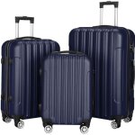 Set de 3 valises rigides - 4 roues pivotantes à 360° - avec serrure à combinaison - 20 / 24 / 28 - bleu ... Set de 3 valises rigides - 4 roues pivotantes à 360° - avec serrure à combinaison - 20 / 24 / 28 - bleu ...