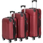 Set de 3 valises rigides - 4 roues pivotantes à 360° - avec serrure à combinaison - 20 / 24 / 28 - rouge ... Set de 3 valises rigides - 4 roues pivotantes à 360° - avec serrure à combinaison - 20 / 24 / 28 - rouge ...