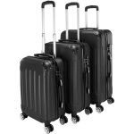Set de 3 valises rigide en abs ensemble de bagages 4 roulettes(xl l m) - noir