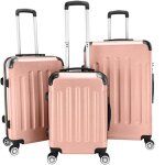 Set de 3 valises rigides lgeres  4 roulettes - alightup - or rose - abs - 57cm + 67cm + 78cm