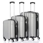 Set de 3 valises rigides multifonctionnel 4 roues abs robustes scuritdurables et lgres202428ingris ...