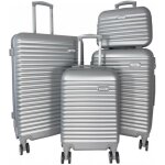 Lot 3 valises plus 1 vanity rigides - argent - tr10394 Lot 3 valises plus 1 vanity rigides - argent - tr10394