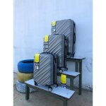 Set de 3 valises - silver - abs - 20 pouces - 24 pouces - coque rigide