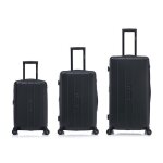 Set de 3 valises valise trunk valise cabine + moyenne + grande taille cadenas tsa roues 360 noir