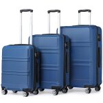 Kono set de 3 valises de voyage (51. 5 / 65 / 75cm) bagages cabine abs rigide bagage trolley avec 4 roulettes ...