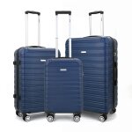 Set de 3 valises de voyage ( 55 / 65 / 75cm ) rigide en abs - 4 roues pivotantes � 360� - avec serrure ...
