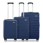 Set de 3 valises de voyage - ( 55 / 65 / 75cm ) rigide en abs - 4 roues pivotantes � 360� - avec serrure ...