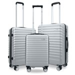 Set de 3 valises de voyage ( 55 / 65 / 75cm ) rigide en abs - 4 roues pivotantes � 360� - avec serrure ...