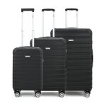 Set de 3 valises de voyage rigides abs anti - choc ( 55 / 65 / 75cm ) ? bagages trolley � 4 roues pivotantes ...