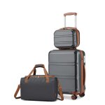 Kono set de 4 valises de voyage rigide bagage cabine 55cm avec portable vanity case + pliable sac de ...
