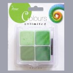 Set de 4 craies - marque inconnue - vert - 25x25 mm - pour scrapbooking - mixte