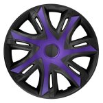 Set de 4 enjoliveurs de roue nrm n - power pour jantes en acier bicolores violet / noir 16