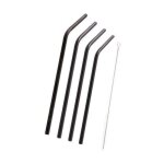Set de 4 pailles inox noires - point virgule - 20. 5 cm - accessoire incontournable Set de 4 pailles inox noires - point virgule - 20. 5 cm - accessoire incontournable