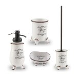 Set 4 pices daccessoires de salle de bains shabby en cramique dcore amelia