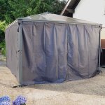 Set de 4 rideaux pour tonnelles grise 3 x 3 m et 36 x 36 m