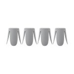Set de 4 tabourets empilables gris clairs. bouclette texturée. niki. Ø30 / 44 x h46cm Set de 4 tabourets empilables gris clairs. bouclette texturée. niki. Ø30 / 44 x h46cm