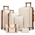 Set de 4 valises avec 2 bagages de voyage 18 / 20 / 24 / 28 pouces abs valises rigides extensible � roues ...