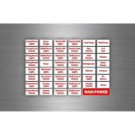 Set de 47 autocollant sticker anglais tableau electrique electricien
